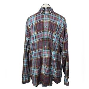 ANDHURST Plaid Single Needle Tailoring Long Sleeves Button Down Shirt M
